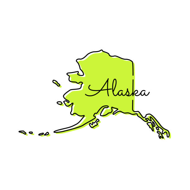 Map of Alaska - State of US Vector Illustration Design Template. Alaska Map Vector Illustration Design Template. Vector eps 10. alaska us state stock illustrations