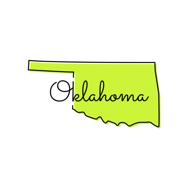 ilustrações, clipart, desenhos animados e ícones de mapa de oklahoma - modelo de design de ilustração vetorial do estado dos eua. - oklahoma