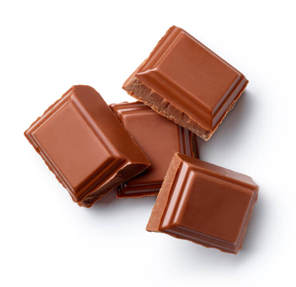 istock Heap of milk chocolate isolated on white, from above 1279468559
