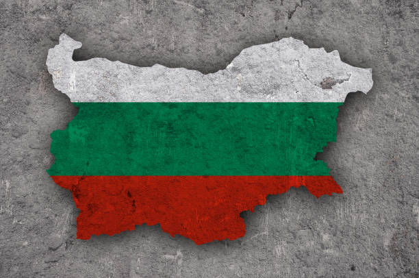 istock Map and flag of Bulgaria on weathered concrete 1279472825