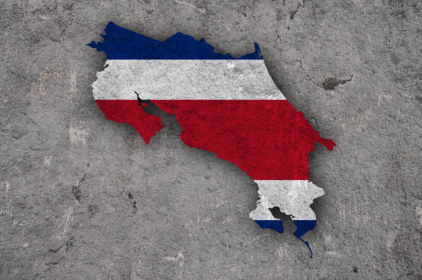 istock Map and flag of Costa Rica on weathered concrete 1279473164