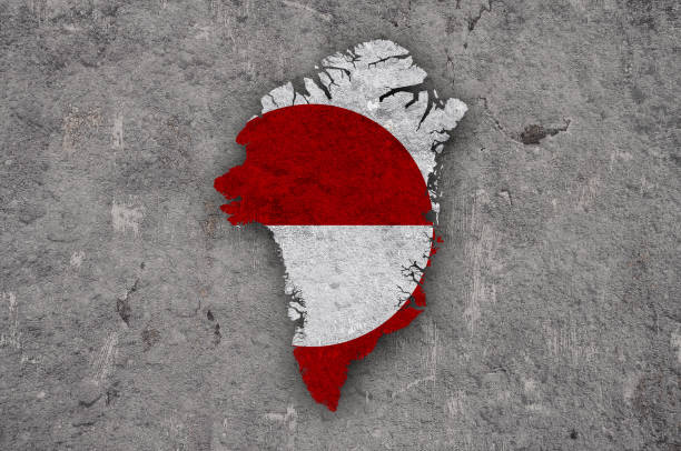 istock Map and flag of Greenland on weathered concrete 1279473901