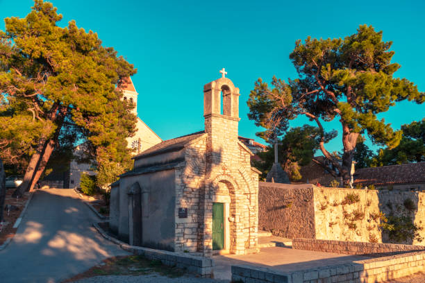 St Ivan and Teodor chapel within Dominican monastery in town Bol on island of Brac, Croatia St Ivan and Teodor chapel within Dominican monastery in town Bol on island of Brac, Croatia. old catholic church on island brac croatia stock pictures, royalty-free photos & images