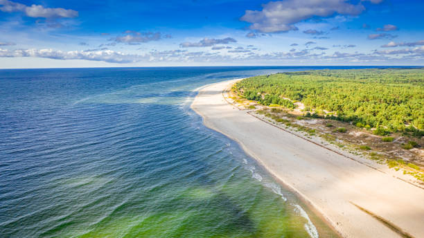 ポーランドのバルト海、半島ヘルの素晴らしいビーチ - poland ストックフォトと画像