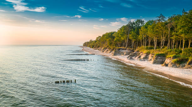 istock Stunning sunset on Baltic Sea in summer, aerial view 1279476996