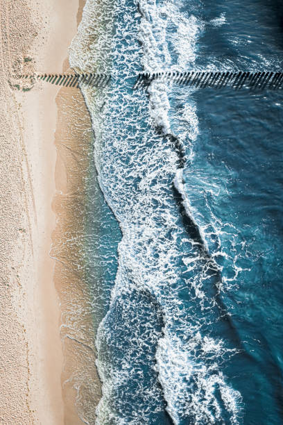 istock Top down view of waves on sea in summer 1279477129