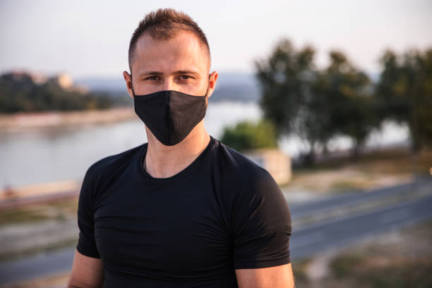 istock Portrait of a man with a protective mask 1279478150