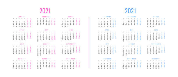 istock Calendars of 2021 with two different colors 1279481411
