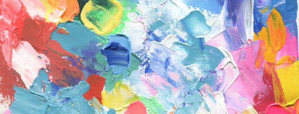istock Abstract acrylic and watercolor painting. Canvas texture background. Horizontal long  posters, greeting cards, web site, banner, invitation, party, festival. 1279482055