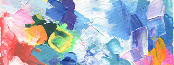 istock Abstract acrylic and watercolor painting. Canvas texture background. Horizontal long  posters, greeting cards, web site, banner, invitation, party, festival. 1279482065