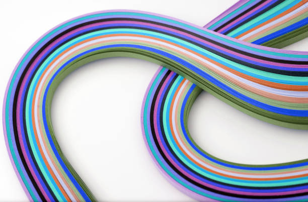 istock Abstract color wave rainbow strip paper background. 1279483325
