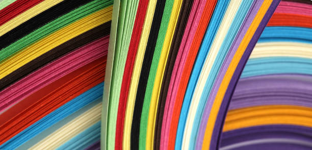 istock Abstract color wave curl rainbow strip paper background. 1279483763