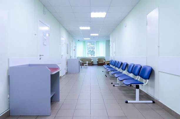 istock sterile hospital corridor general view, perspective. selective focus 1279484529