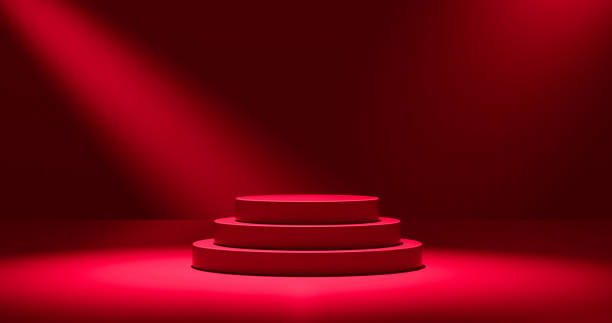 istock Minimal red podium for product display. 1279486954