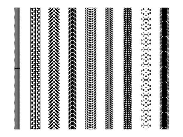 ilustrações de stock, clip art, desenhos animados e ícones de bicycle tire tread track - mountain cycling bicycle tire