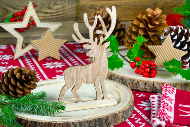 istock Christmas Decoration Reindeer and fir branches 1279491149