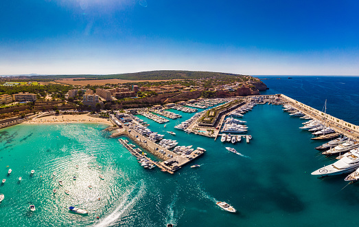 Aerial view, marina Port Adriano, El Toro, region Santa Ponca, Majorca, Balearic Islands, Spain