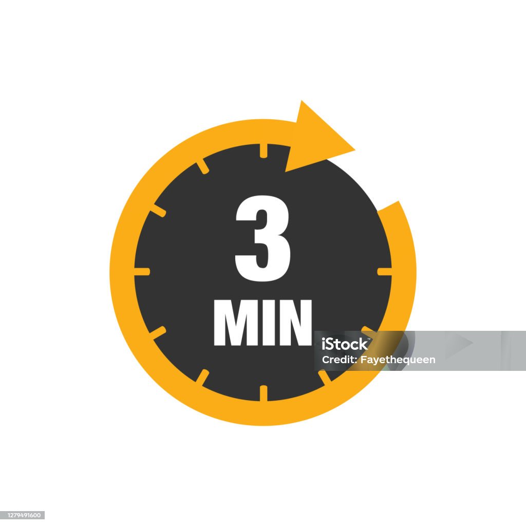 Koncentration Scrupulous Valnød Three Minutes Icon Isolated On White Background Stock Illustration -  Download Image Now - Clock, Timer, Minute Hand - iStock