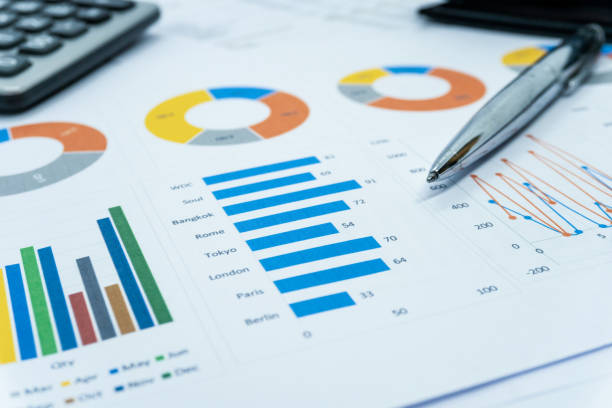 istock Business report statement for analysis and review market share and budget 1279493903
