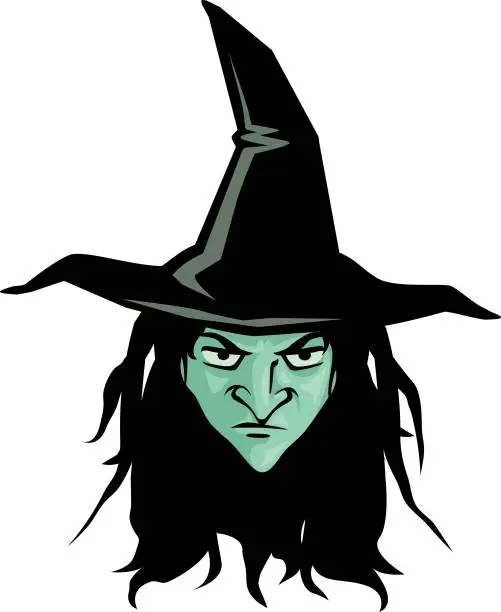 Vector illustration of Witch Face