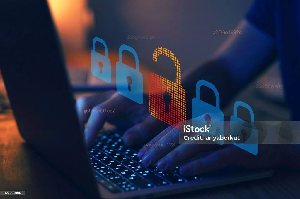 hacker attack, cyber crime concept hacker attack, cyber crime concept, cybersecurity Network Security Stock Photo