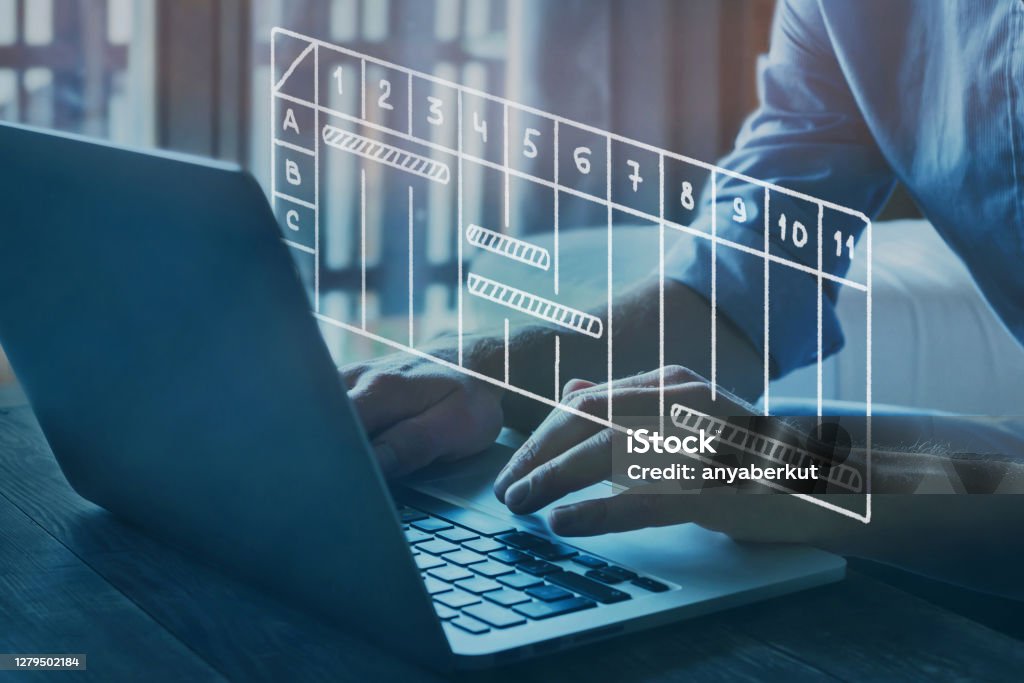 project management concept with gantt chart - Royalty-free Tempo Foto de stock