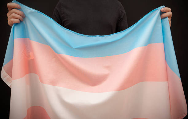 istock Anonymous person with Transgender Pride flag, concept picture 1279502663