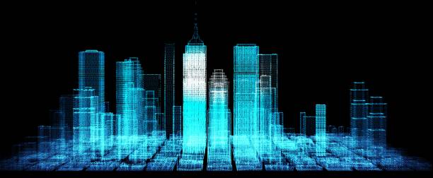 istock Digital mart world technology smart city 3D architecture building iot internet of thing artificial intelligence, security energy power tech futuristic background 1279507400