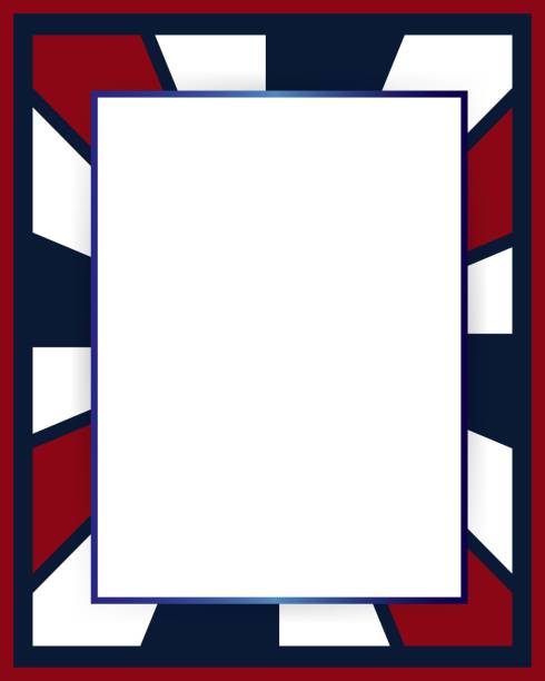 Blue and red USA stars and stripes page border frame design Blue and red USA stars and stripes page border frame design 4th century bc stock illustrations