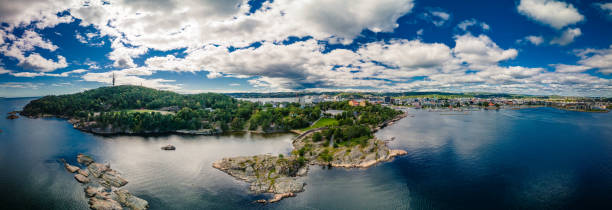 istock Drone view of Kristiansand and Kvadraturen from Oderoya, Norway 1279510578