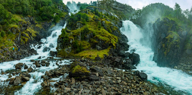 istock Latefossen waterfall in Hordaland, Norway. Old stone bridge. 1279510684