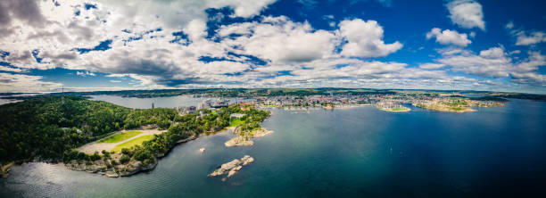 istock Drone view of Kristiansand and Kvadraturen from Oderoya, Norway 1279511327