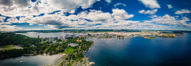 istock Drone view of Kristiansand and Kvadraturen from Oderoya, Norway 1279511651