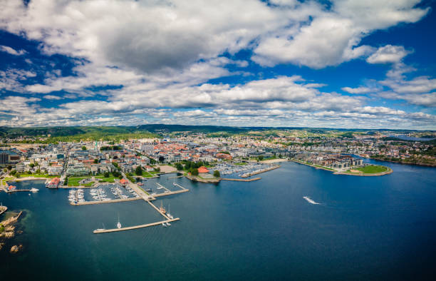 istock Drone view of Kristiansand and Kvadraturen from Oderoya, Norway 1279511688