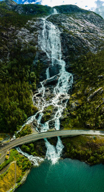 istock Langfoss (Langfossen) is the fifth highest waterfall in Norway. 1279511851