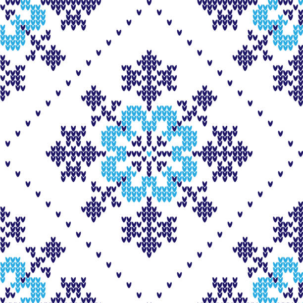 istock Knitted Christmas and New Year pattern 1279512826