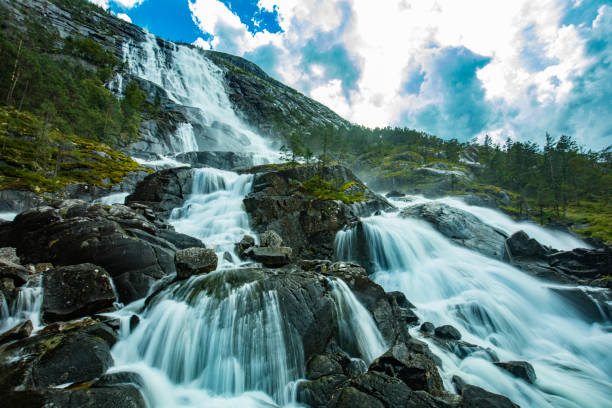 istock Langfoss (Langfossen) is the fifth highest waterfall in Norway. 1279512854