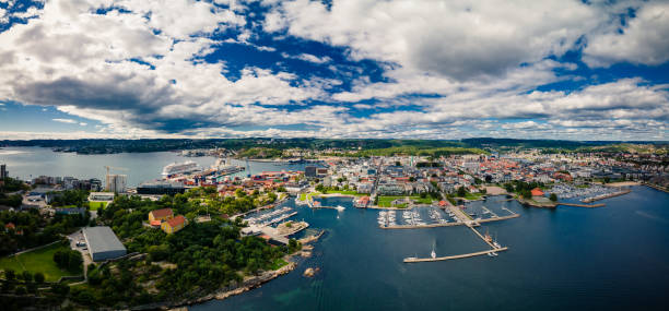 istock Drone view of Kristiansand and Kvadraturen from Oderoya, Norway 1279513780