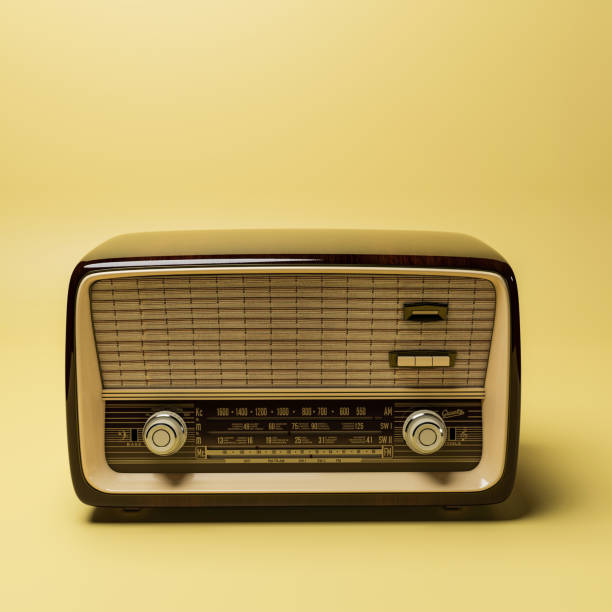 istock old radio isolated on yellow 1279514384