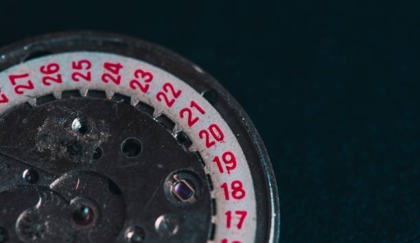istock Old clockwork mechanism in close-up. Selective focus on macro details. Light vintage toning. Grunge style backdrop 1279521349