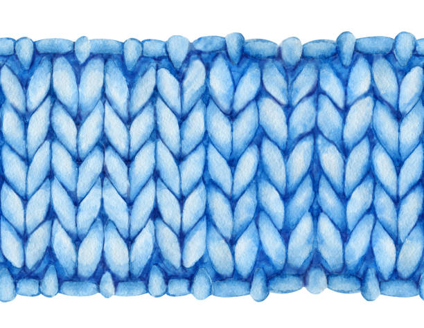 Seamless pattern knitted thread loops. Knitting and crocheting. Close-up hand watercolor illustration for design of wallpaper, packaging, wrapper, cover, fabric, background. Seamless pattern knitted thread loops. Knitting and crocheting. Hand drawn watercolor illustration for design of wallpaper, packaging, wrapper, cover, fabric, background. knitting textile wool infinity stock illustrations