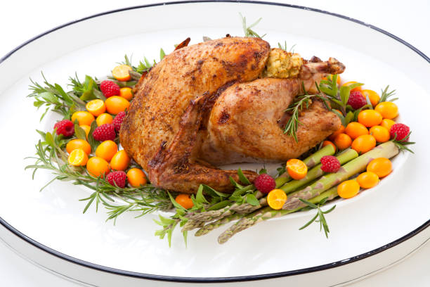 istock Citrus Glazed Thanksgiving Turkey on White Tray 1279528714