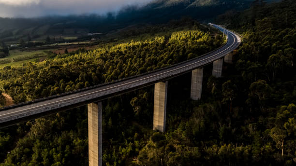 Aerial view of a bridge over the valley