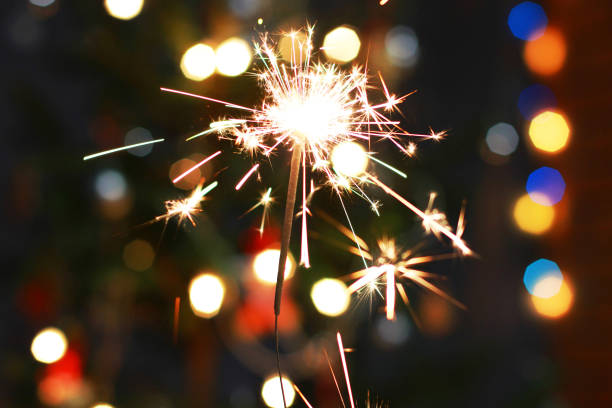 istock Celebration. Lights. Sparks. Christmas background. Christmas lights close up. 1279530080