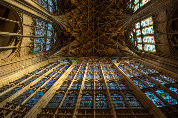 catedral de gloucester no reino unido - fan vaulting - fotografias e filmes do acervo