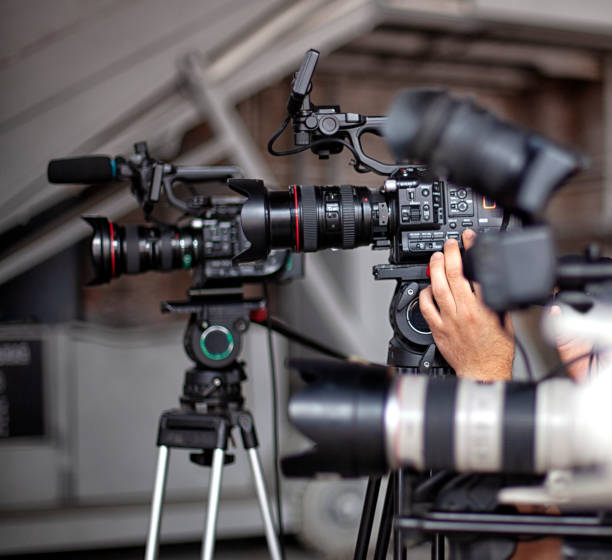 istock digital television camera filming a symphony orchestra. 1279532613