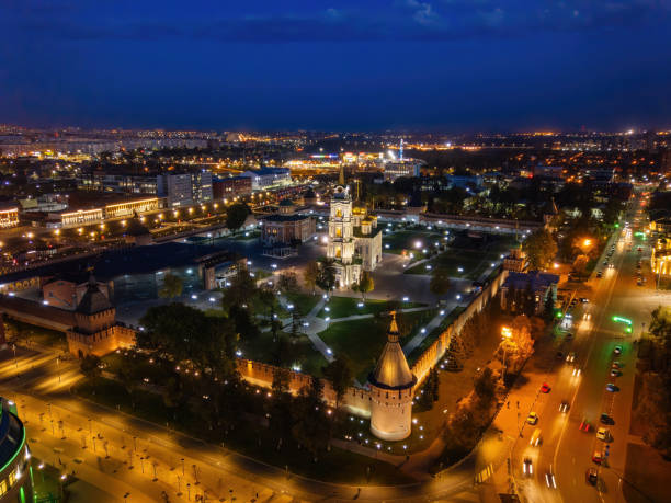 istock Tula Kremlin, aerial view from drone. Epiphany and Assumption Cathedrals 1279533590