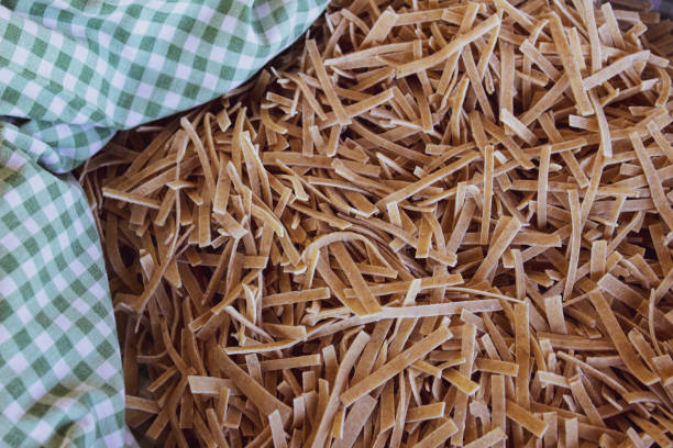 istock Home made organic pasta in the cotton box 1279538060
