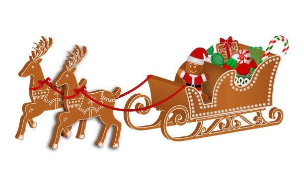 istock gingerbread sleigh with reindeers, gingerbread man and christmas candies 1279547677