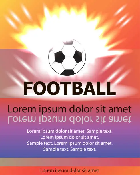 Vector illustration of Football poster with a burning ball and place for your text.